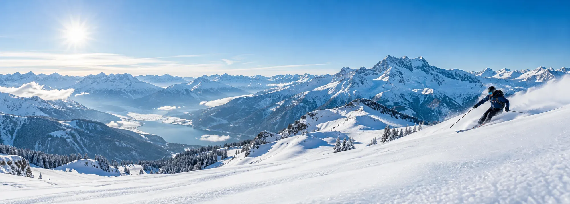 Berglandschap met besneeuwde toppen